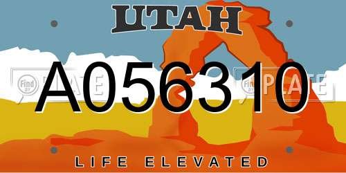 A056310 Utah License Plate