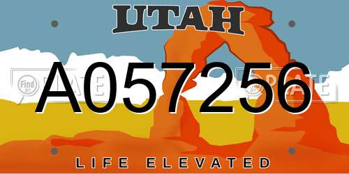 A057256 Utah License Plate