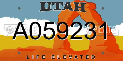 A059231 Utah License Plate