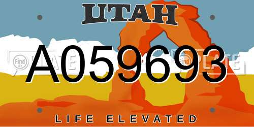 A059693 Utah License Plate