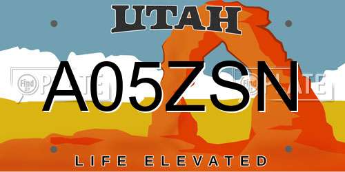 A05ZSN Utah License Plate