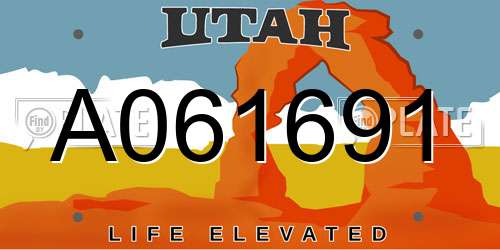 A061691 Utah License Plate