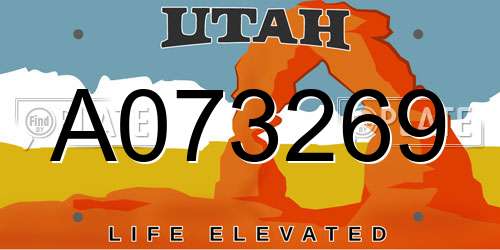 A073269 Utah License Plate