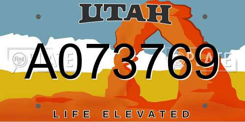 A073769 Utah License Plate