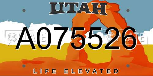 A075526 Utah License Plate