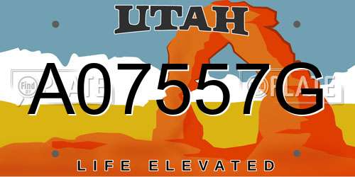 A07557G Utah License Plate