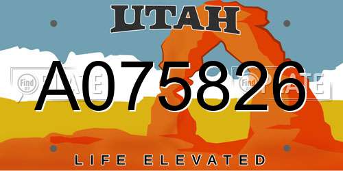 A075826 Utah License Plate