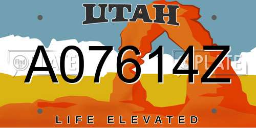 A07614Z Utah License Plate