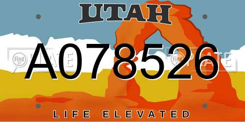 A078526 Utah License Plate