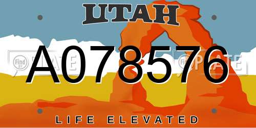 A078576 Utah License Plate