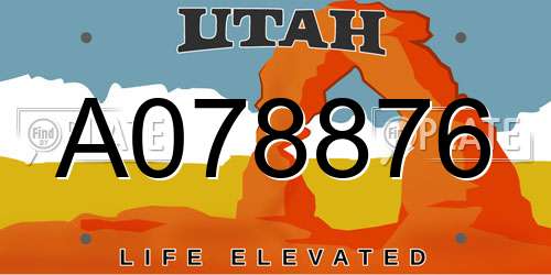A078876 Utah License Plate