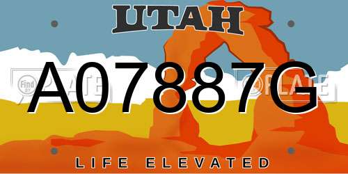A07887G Utah License Plate