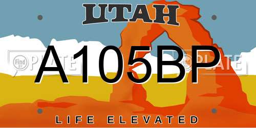 A105BP Utah License Plate