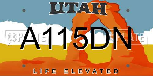 A115DN Utah License Plate