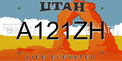 A121ZH Utah License Plate