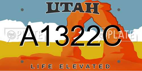 A1322C Utah License Plate
