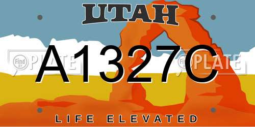 A1327C Utah License Plate