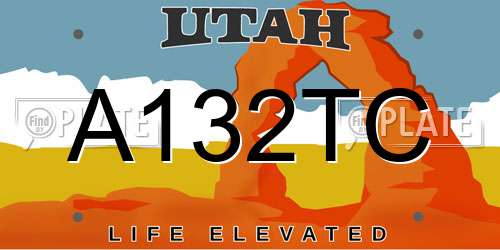 A132TC Utah License Plate