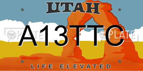 A13TTC Utah License Plate