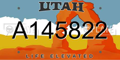 A145822 Utah License Plate