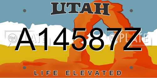 A14587Z Utah License Plate