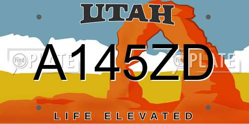A145ZD Utah License Plate