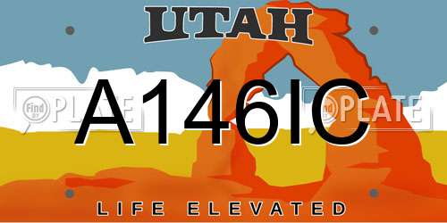 A146IC Utah License Plate