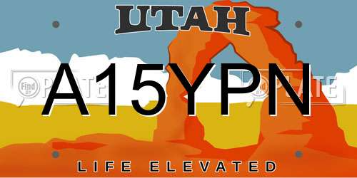 A15YPN Utah License Plate