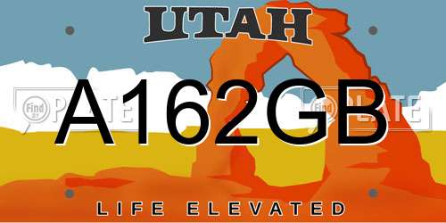 A162GB Utah License Plate
