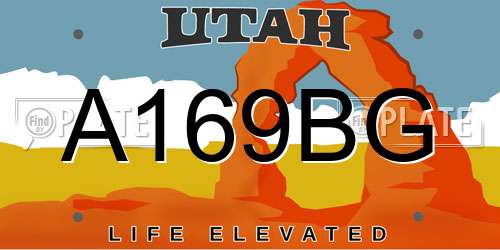 A169BG Utah License Plate