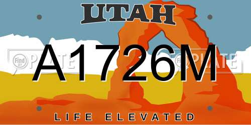 A1726M Utah License Plate