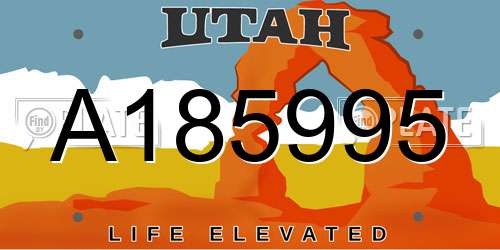 A185995 Utah License Plate