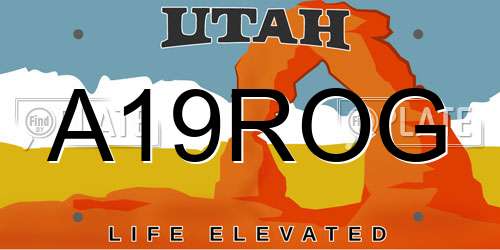 A19ROG Utah License Plate