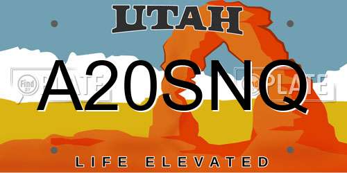 A20SNQ Utah License Plate