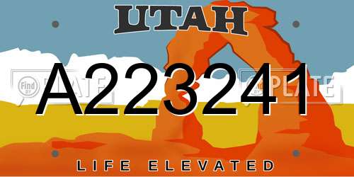 A223241 Utah License Plate