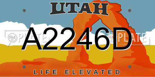 A2246D Utah License Plate