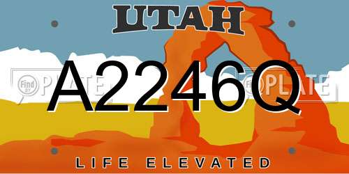 A2246Q Utah License Plate