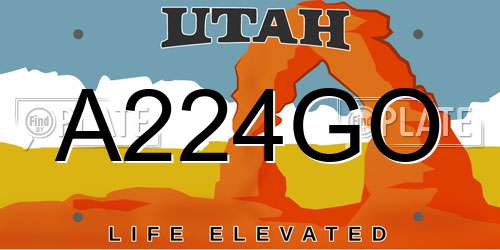 A224GO Utah License Plate
