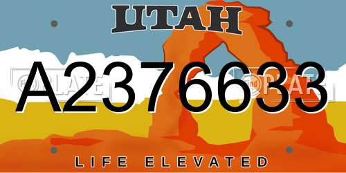 A2376633 Utah License Plate