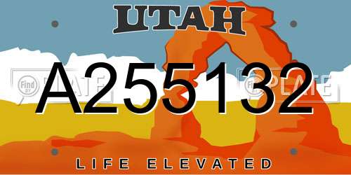 A255132 Utah License Plate