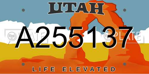 A255137 Utah License Plate