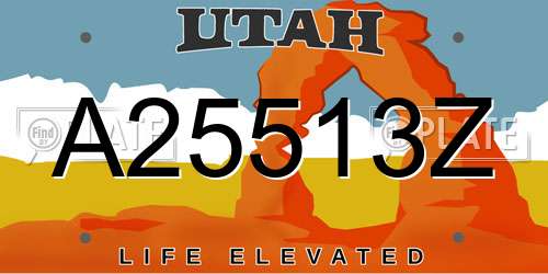 A25513Z Utah License Plate