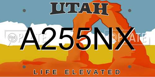 A255NX Utah License Plate