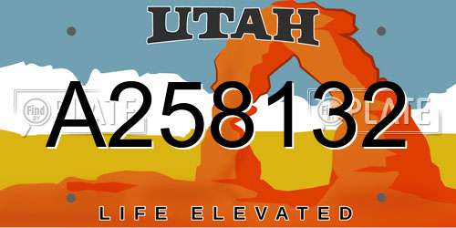 A258132 Utah License Plate