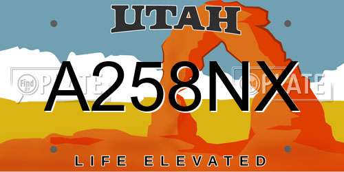 A258NX Utah License Plate
