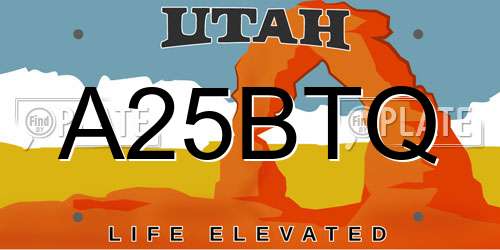 A25BTQ Utah License Plate