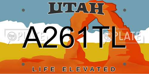 A261TL Utah License Plate