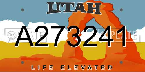 A273241 Utah License Plate