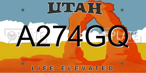 A274GQ Utah License Plate