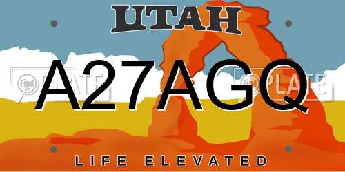 A27AGQ Utah License Plate